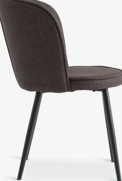 Spisebordsstol RISSKOV mørkebrunt stof/sort