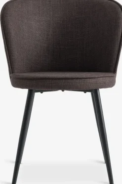 Spisebordsstol RISSKOV mørkebrunt stof/sort