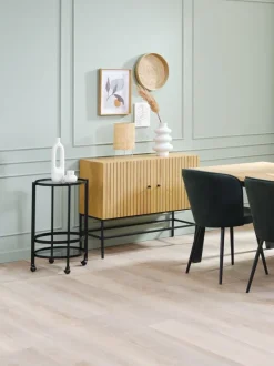 Spisebordsstol RISSKOV mørkegrøn velour/sort