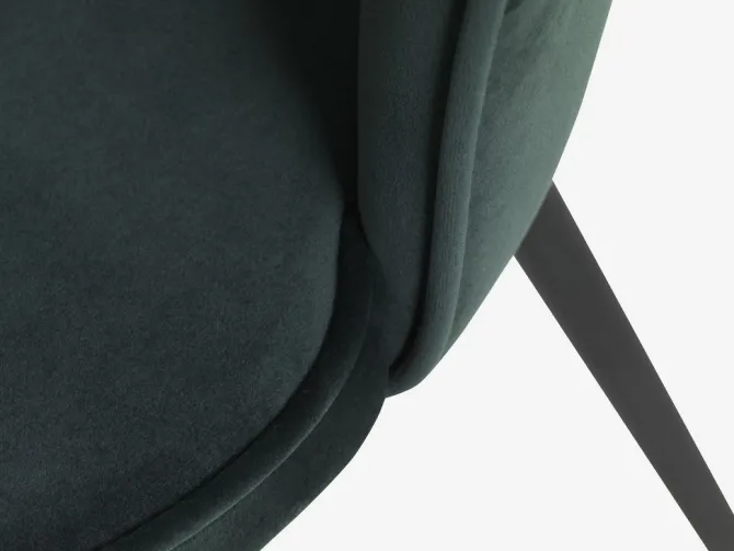 Spisebordsstol RISSKOV mørkegrøn velour/sort