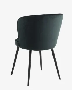 Spisebordsstol RISSKOV mørkegrøn velour/sort