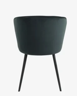 Spisebordsstol RISSKOV mørkegrøn velour/sort