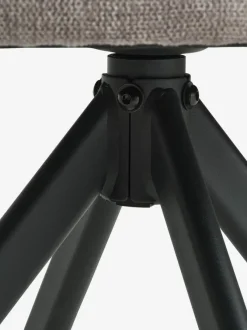 Spisebordsstol ROSTRUP drejebase sandfarvet stof/sort