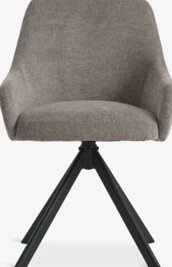 Spisebordsstol ROSTRUP drejebase sandfarvet stof/sort