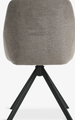 Spisebordsstol ROSTRUP drejebase sandfarvet stof/sort