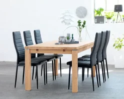 Spisebordsstol TOREBY sort kunstlæder/sort