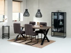 Spisebordsstol ULSTRUP antracitgråt stof/sort