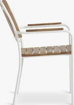 Stabelstol BASTRUP hårdttræ/hvid