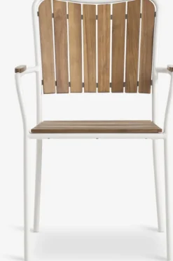 Stabelstol BASTRUP hårdttræ/hvid