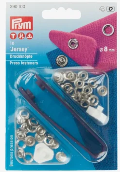 Syfri trykknapper sølv 8mm 10 stk/pk