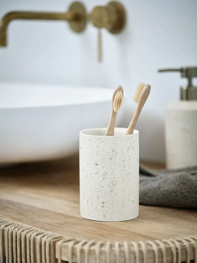 Tandbørsteholder TORUP beige sten
