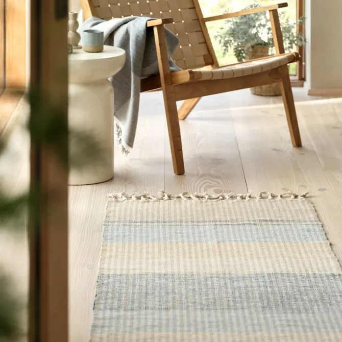 Tæppe BJERK 70x140 beige/blå