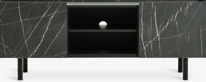 TV-bord KRONDAL 2 låger sort marmorfarve
