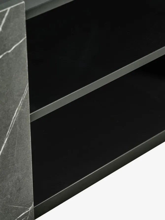 TV-bord KRONDAL 2 låger sort marmorfarve