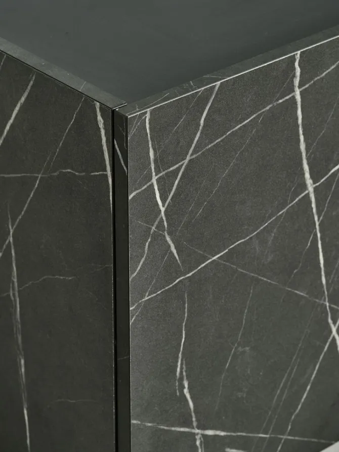 TV-bord KRONDAL 2 låger sort marmorfarve