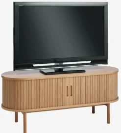 TV-bord LYNGVIG 120cm 2 jalousilåger natur eg