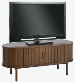 TV-bord LYNGVIG 120cm 2 jalousilåger mørk eg