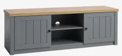 TV-bord MARKSKEL 2 låger grå/egefarve