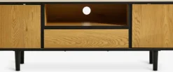 TV-bord ODENSE 2 låger 1 skuffe egefarve/sort