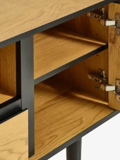 TV-bord ODENSE 2 låger 1 skuffe egefarve/sort