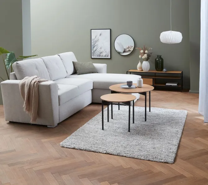 TV-bord TRAPPEDAL egefarve/sort