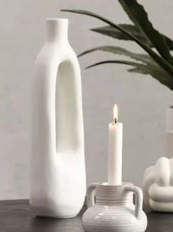 Vase INGEMAR B10xL8xH34cm hvid