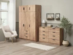 Væghylde TRAPPEDAL 2 stk/pk egefarve/sort