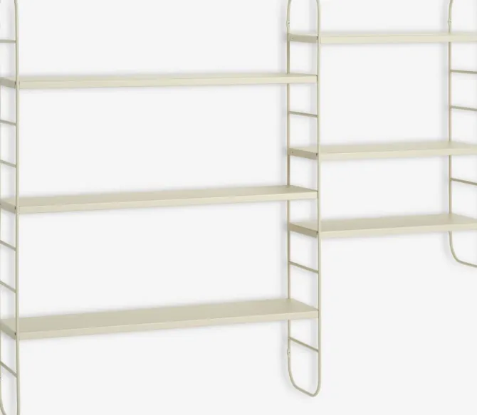 Væghylde VANDRUP 6 justerbare hylder beige