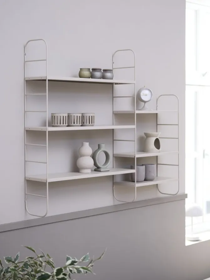 Væghylde VANDRUP 6 justerbare hylder beige