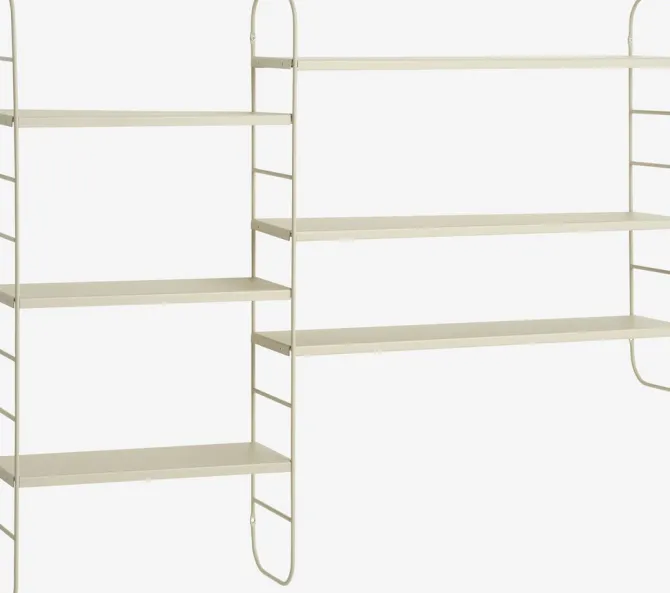Væghylde VANDRUP 6 justerbare hylder beige