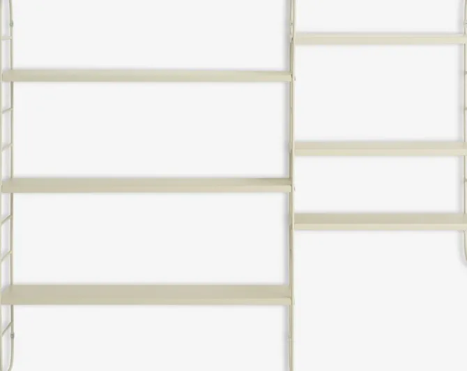 Væghylde VANDRUP 6 justerbare hylder beige