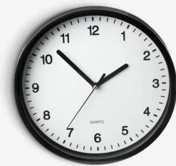 Vægur ELVART Ø23cm sort/hvid