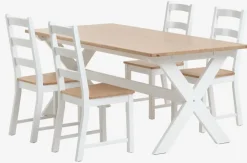 VISLINGE L190 bord natur + 4 VISLINGE stole natur