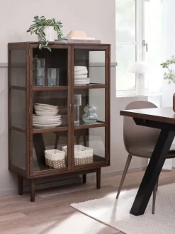 Vitrine VESTERBY lav 2 låger mørk eg