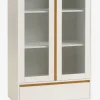 Vitrineskab FENSMARK 2 låger hvid/eg