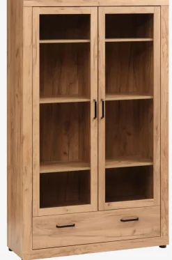 Vitrineskab LINTRUP 2 låger egefarve