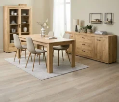 Vitrineskab LINTRUP 2 låger egefarve