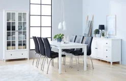 Vitrineskab NORDBY 2 låger 1 skuffe hvid