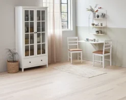 Vitrineskab NORDBY 2 låger 1 skuffe hvid