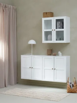 Vitrineskab SKALS glaslåger hvid