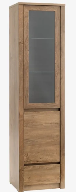 Vitrineskab VEDDE 1 låge vild eg