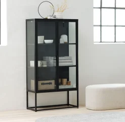 Vitrineskab VIRUM 2 låger sort